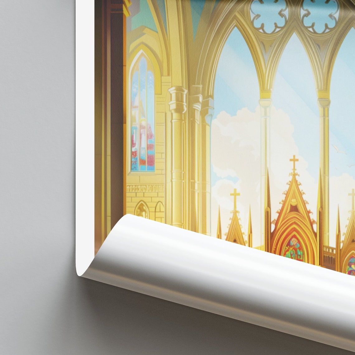 Saint Paul Cathedral Interior Gothic Altar Stained Glass Poster - Image 2