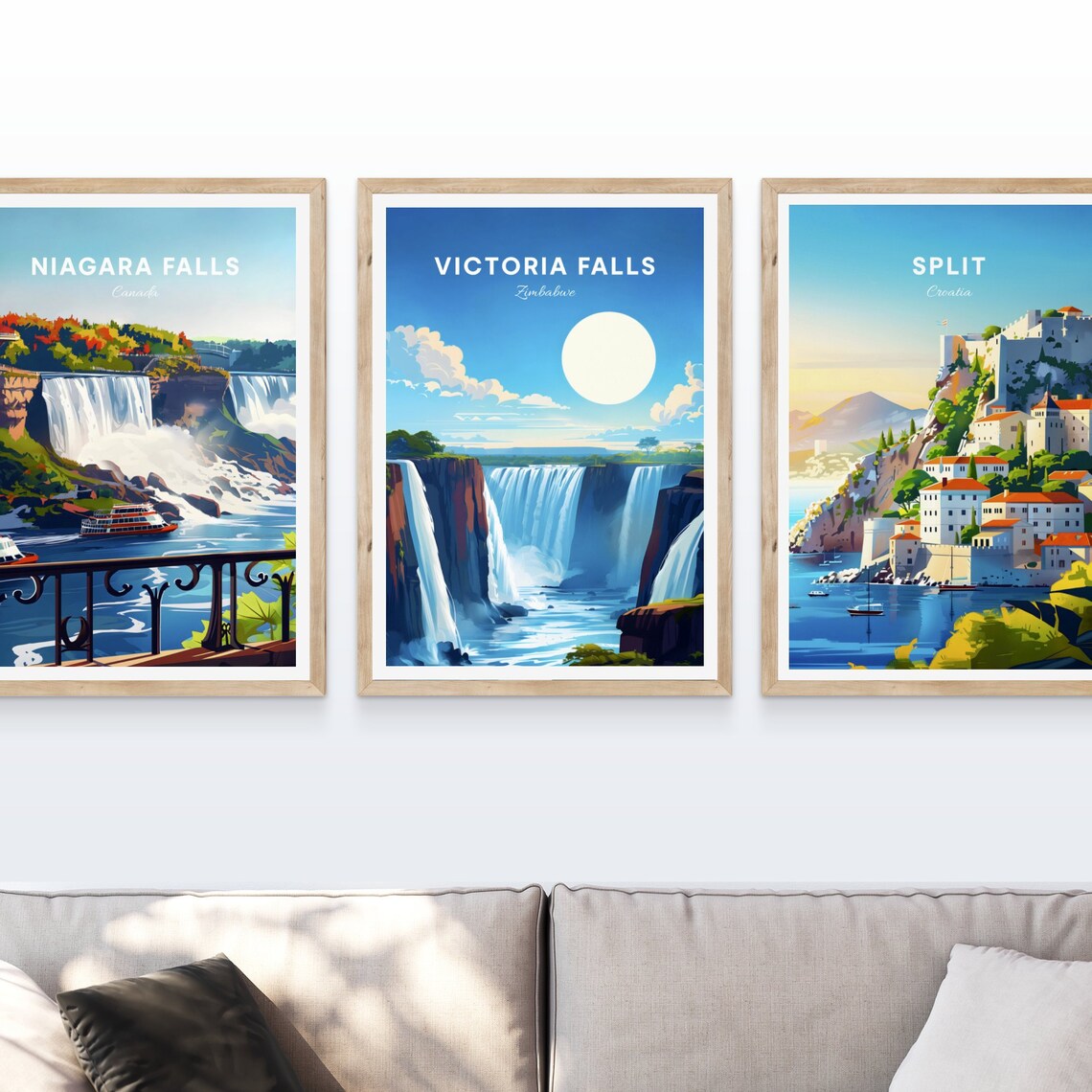 Victoria Falls Zimbabwe Blue Daytime Waterfall Scenery Travel Poster - Image 4