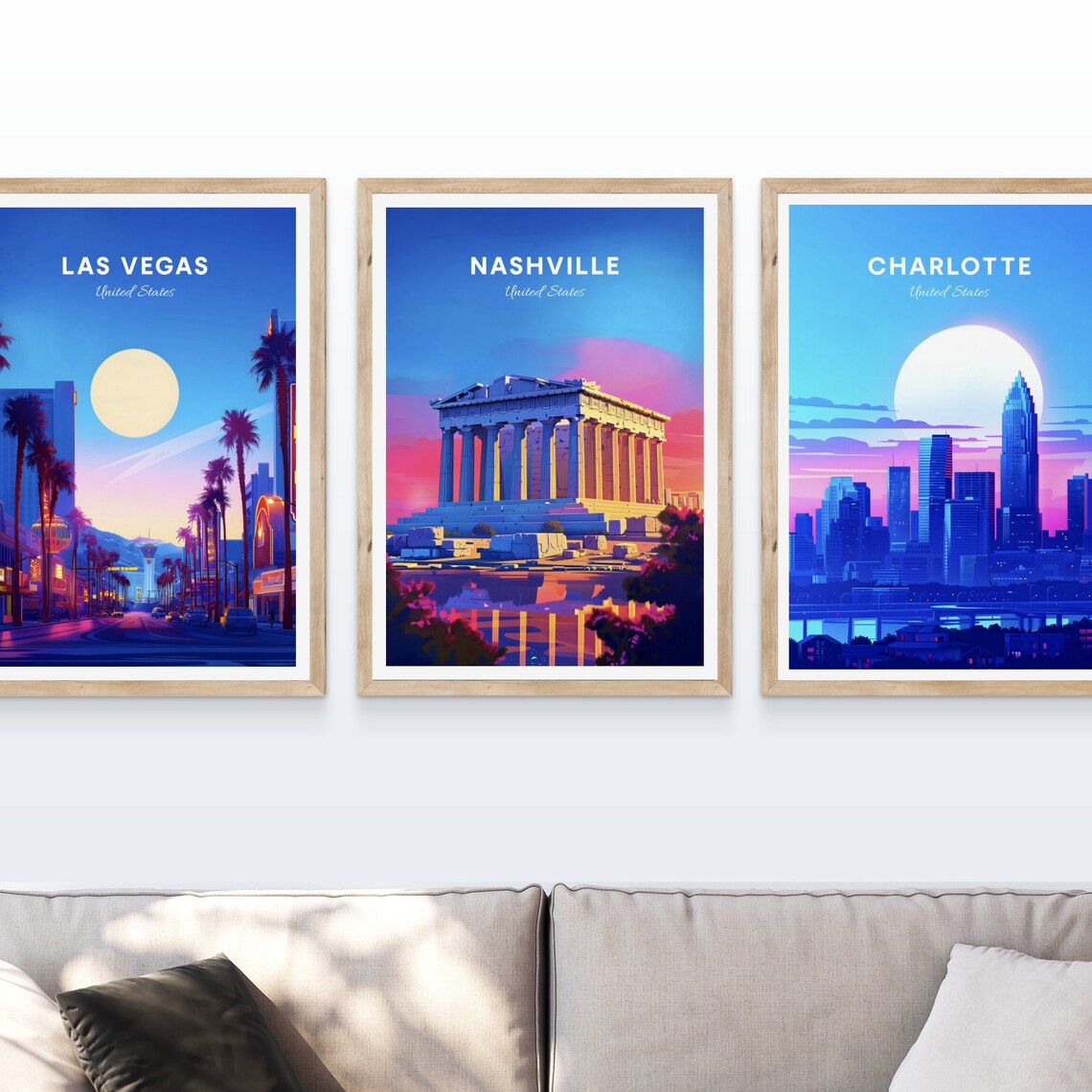 Nashville Tennessee Parthenon Replica in Pink Sunset Glow Poster - Image 4