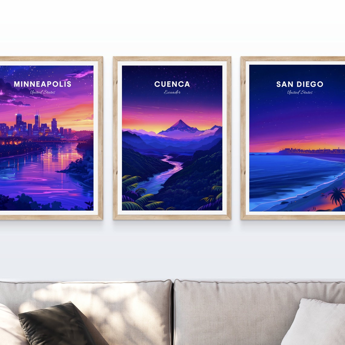 Cuenca Ecuador Starry Night Volcano Valley River Sky Glow Poster - Image 4