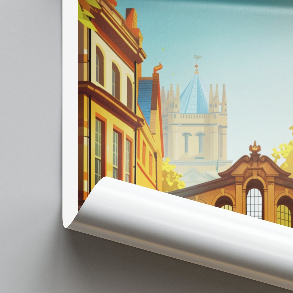 Oxford Travel Print United Kingdom Wall Art Bridge Of Sighs Oxford Poster Oxfordshire Poster Personalized Gift Custom Text - Image 2