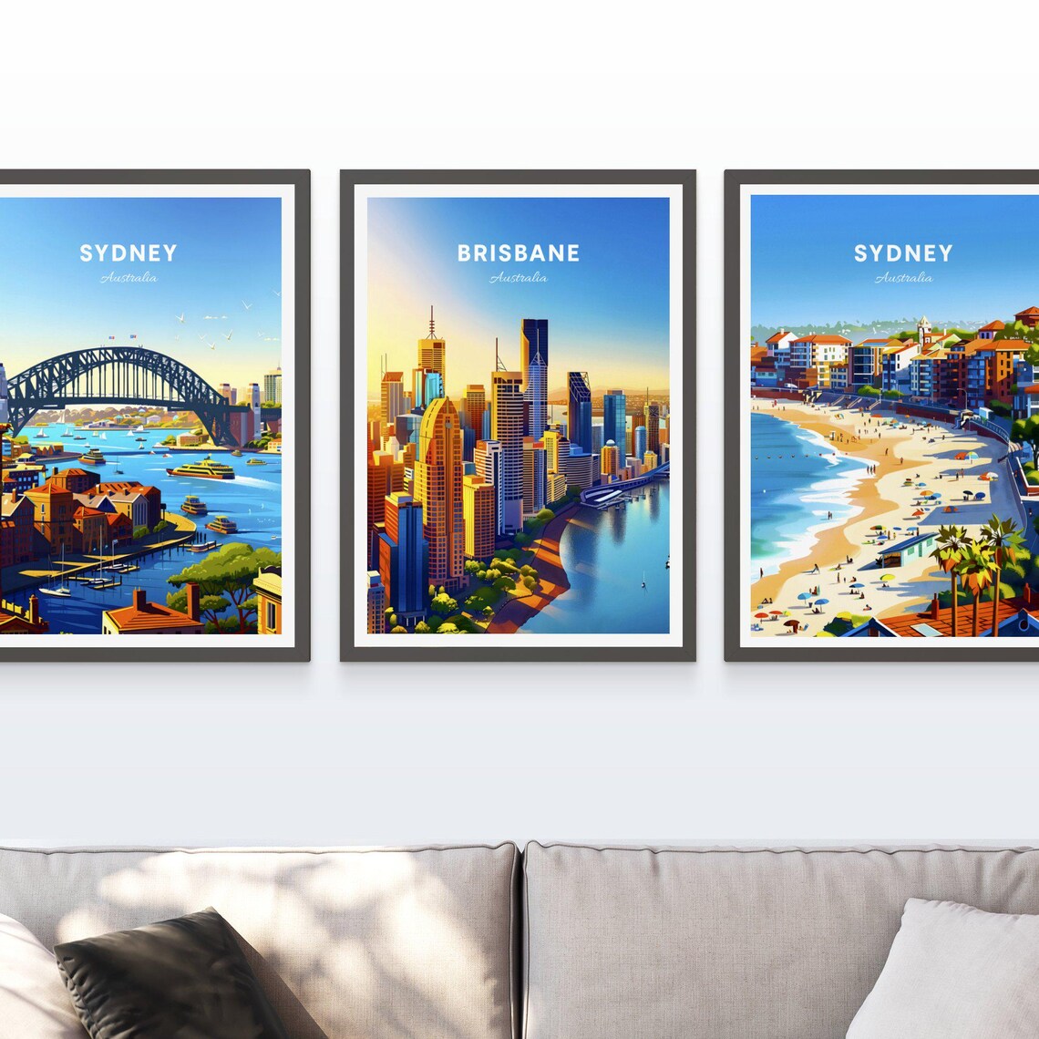 Brisbane Australia City Skyline Brisbane River Sunset View Poster - Image 3