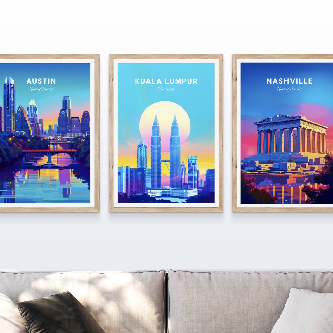 Kuala Lumpur Malaysia Petronas Twin Towers Sunset Skyline Poster - Image 4