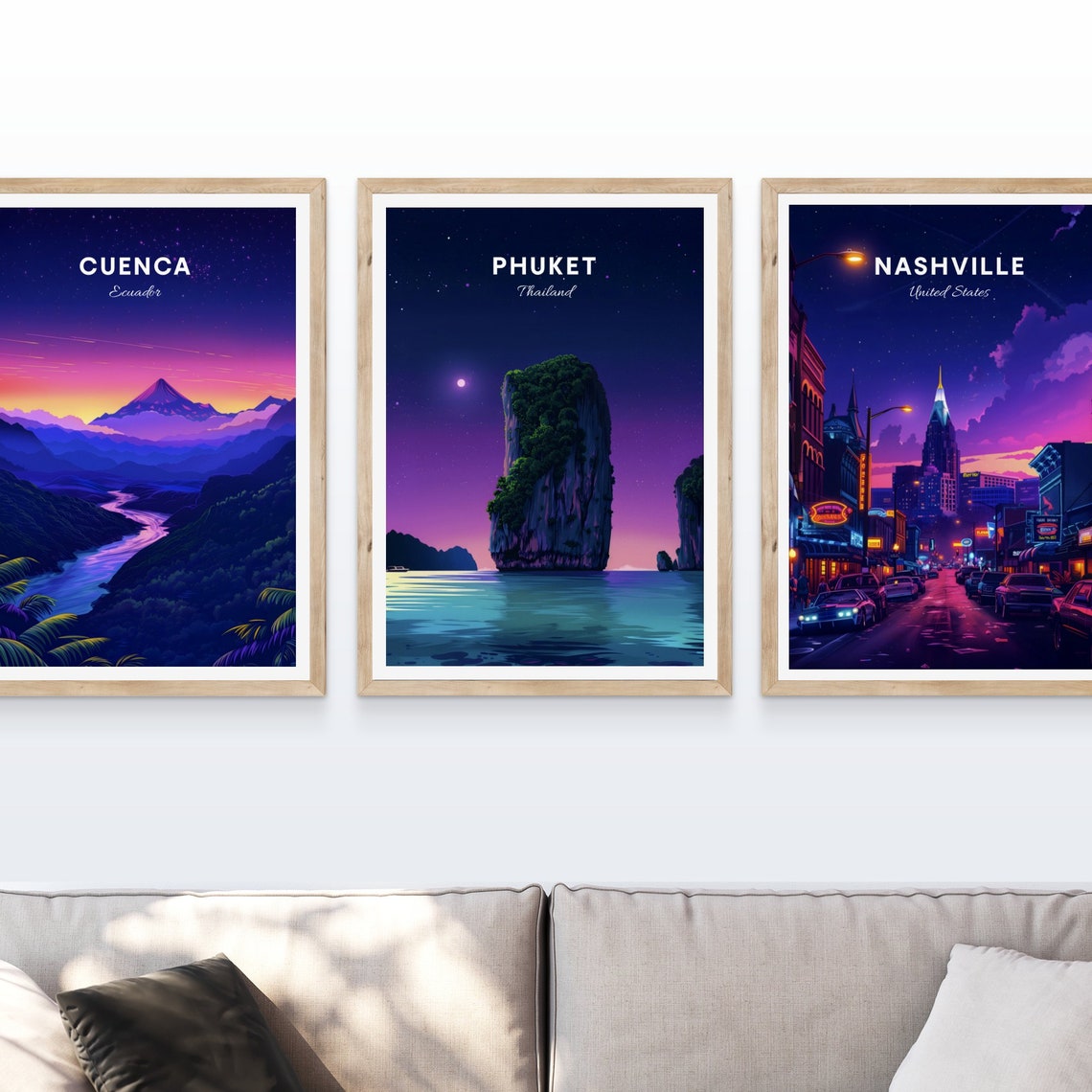 Phuket Thailand Limestone Karst Starry Night Moonlight Poster - Image 4