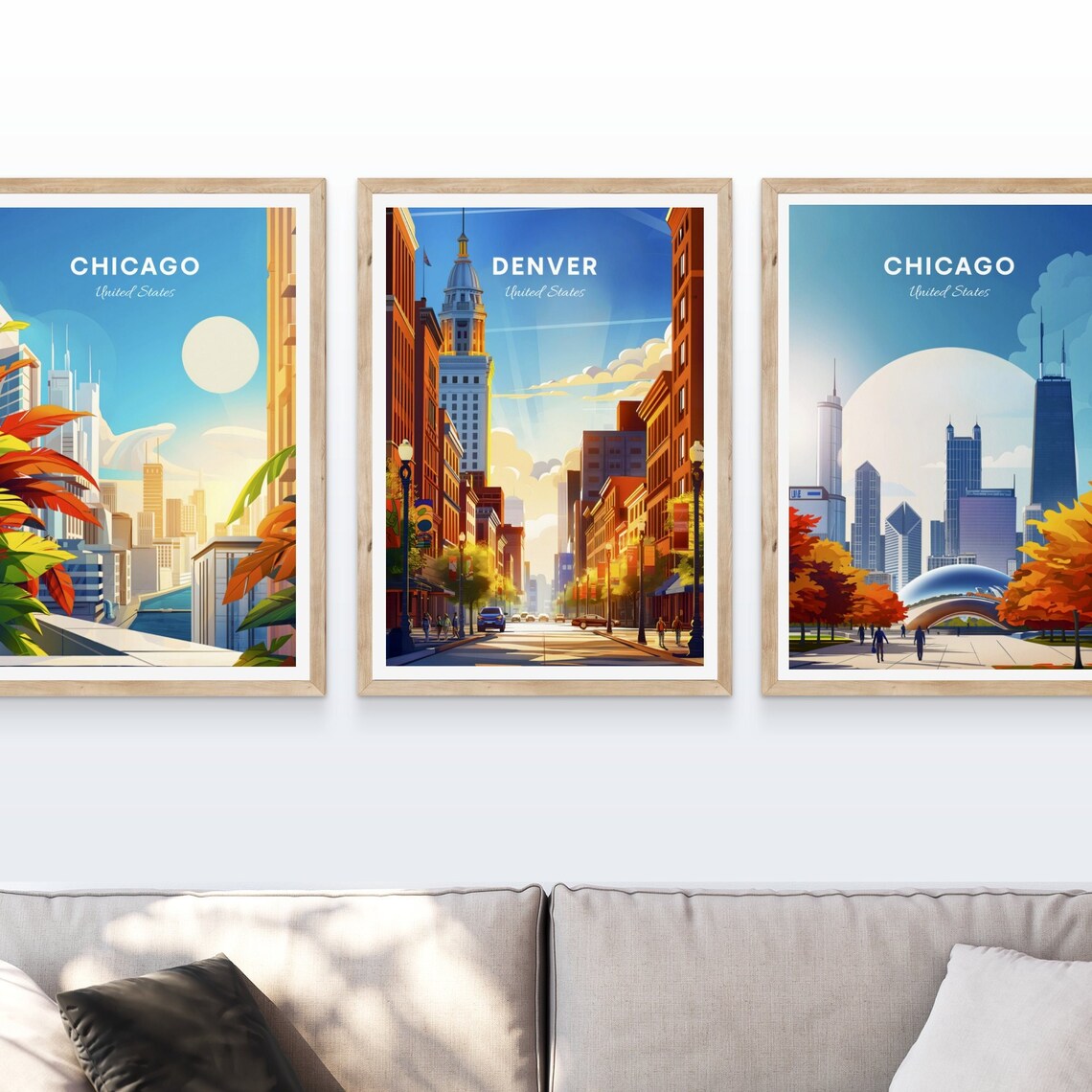 Denver Colorado Sunny Historic Street With Domed Tower Travel Poster - Image 4