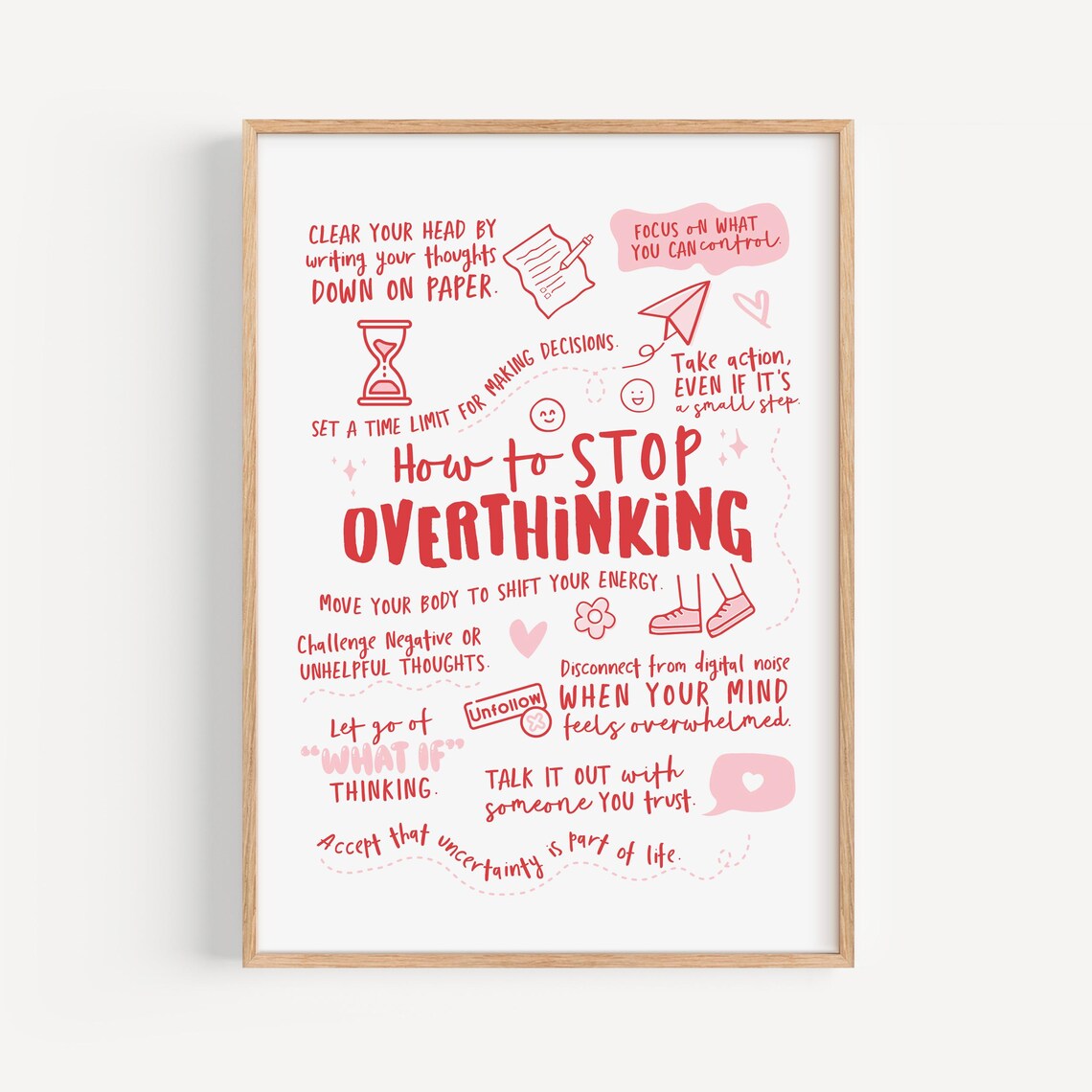 How To Stop Overthinking, Mindfulness Reminder Print - Image 2