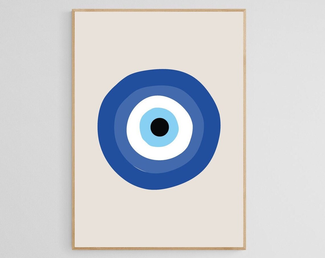 Evil Eye Nazar Art Print, Greek Turkish Poster - Image 2