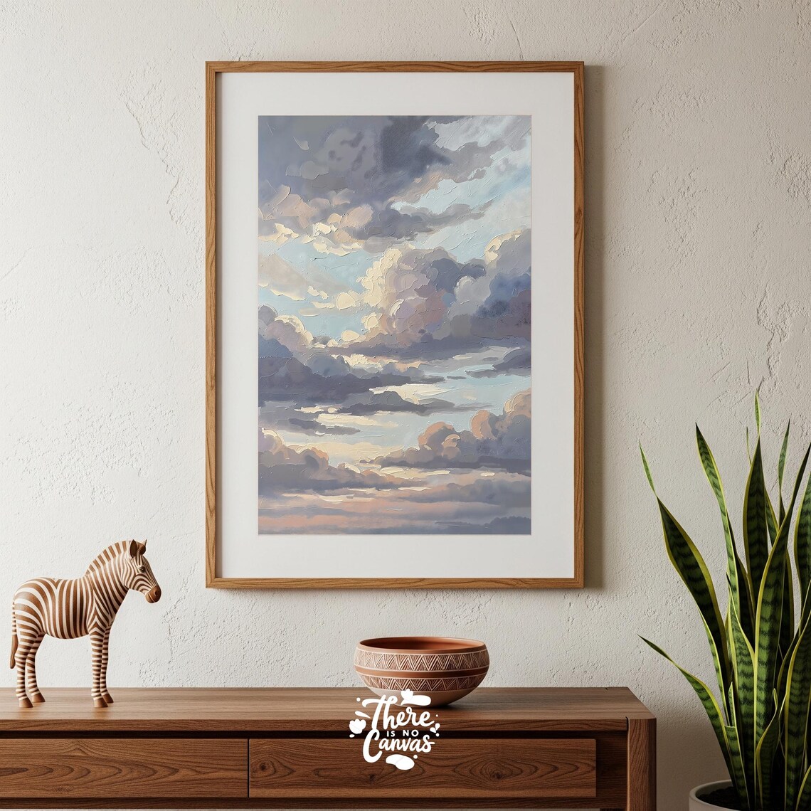 Golden Hour Pastel Cloud Sky Oil Painting Impressionist Art Poster