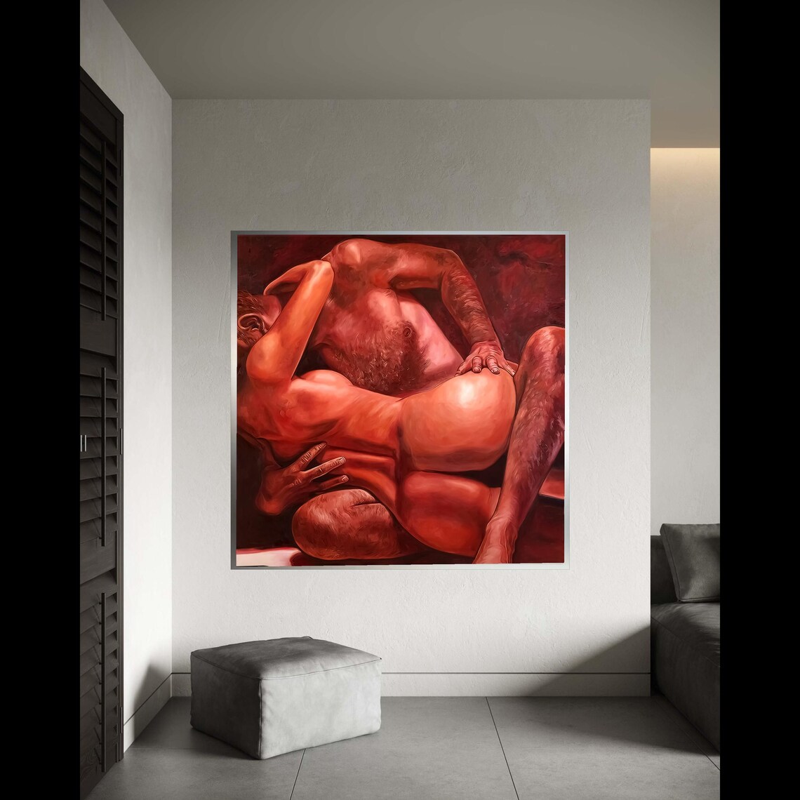 Intimate Embrace Abstract Nude Figure Art Print