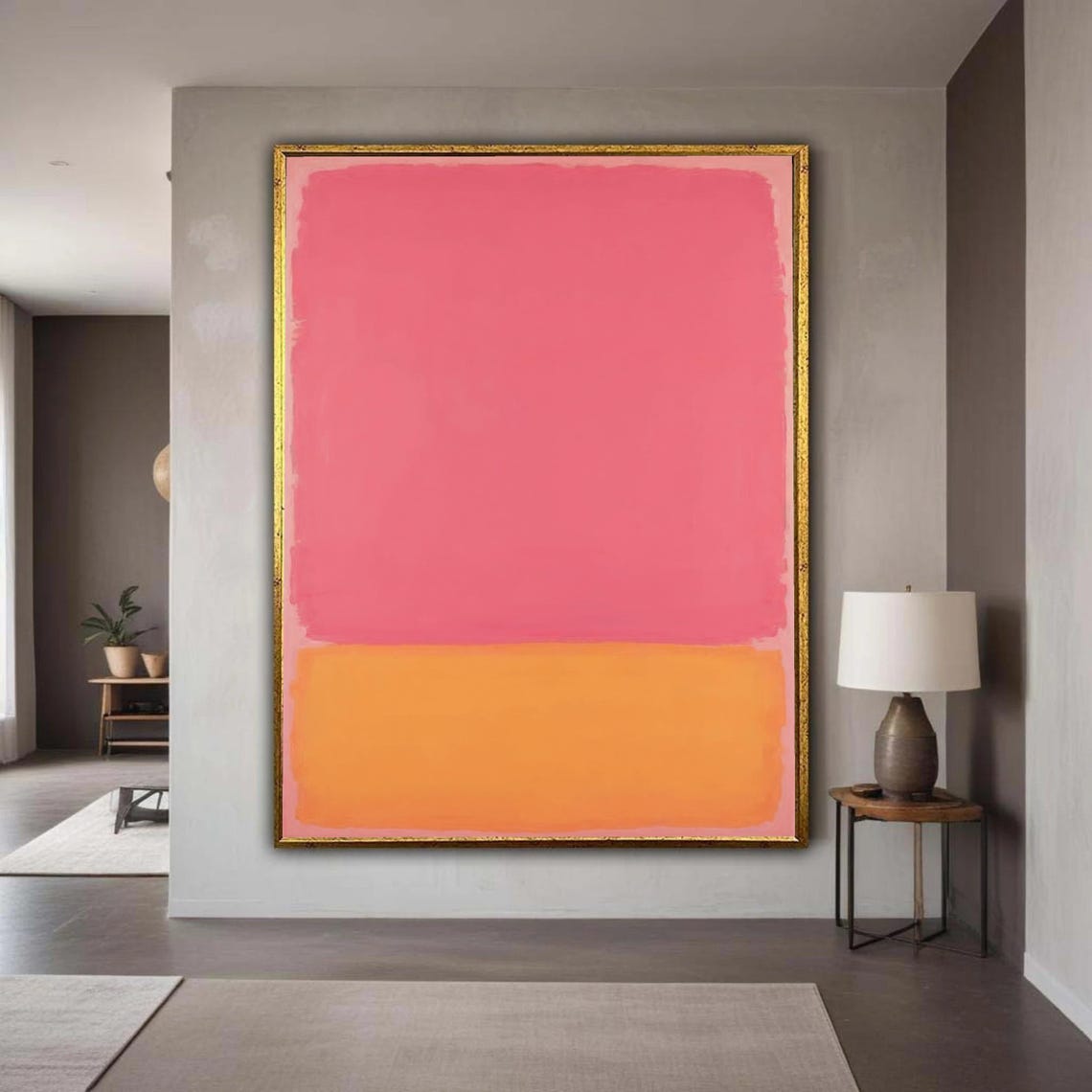 Rothko Inspired Coral Pink Orange Color Field Abstract Poster