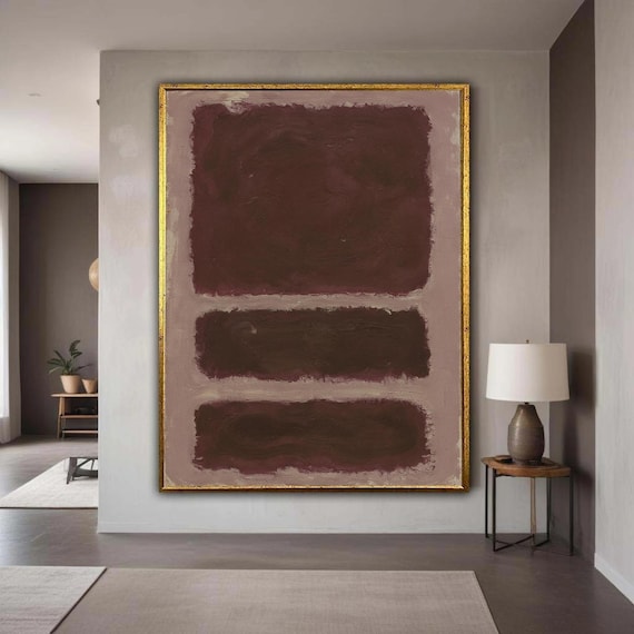 Mark Rothko Abstract Canvas Wall Art Modern Minimalist Brown Color Block Painting Contemporary Home Decor Gift