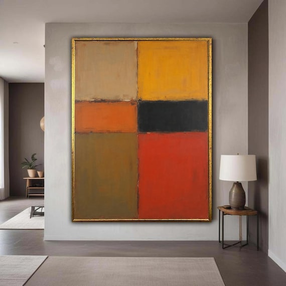 Mark Rothko Inspired Abstract Canvas Wall Art Color Block Modern Mid Century Home Decor Bold Painting Gift