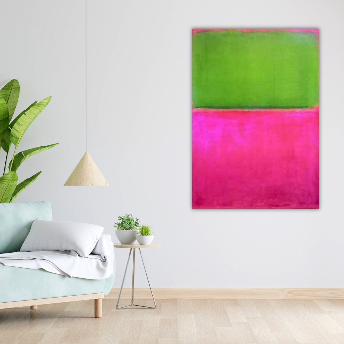 Rothko Inspired Green Pink Color Field Abstract Modern Art Print - Image 4