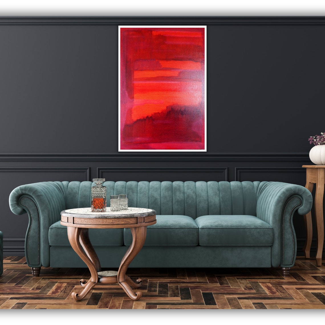 Rothko Style Red Abstract Color Field Intense Modern Art Wall Poster - Image 2