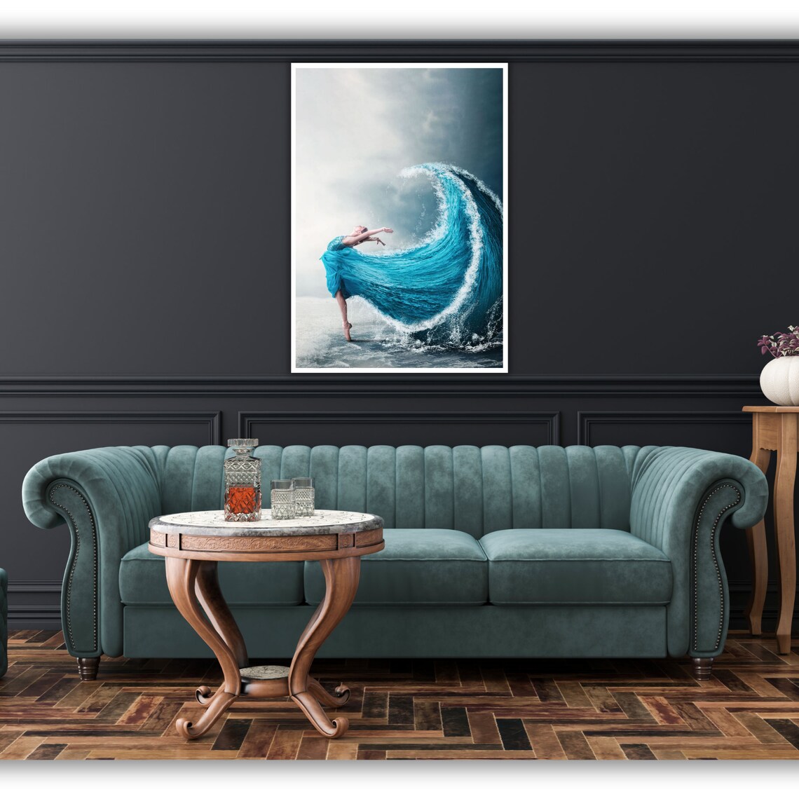 Dance With The Waves Art Print Ocean Waves Wall Decor Beach House Decoration Nautical Print Coastal Art Sea Lover Gift - Image 2
