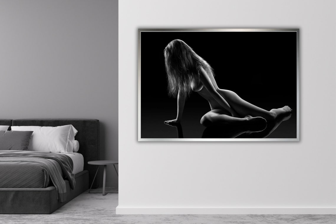 Black And White Nude Silhouette Fine Art Bodyscape Elegant Poster - Image 5