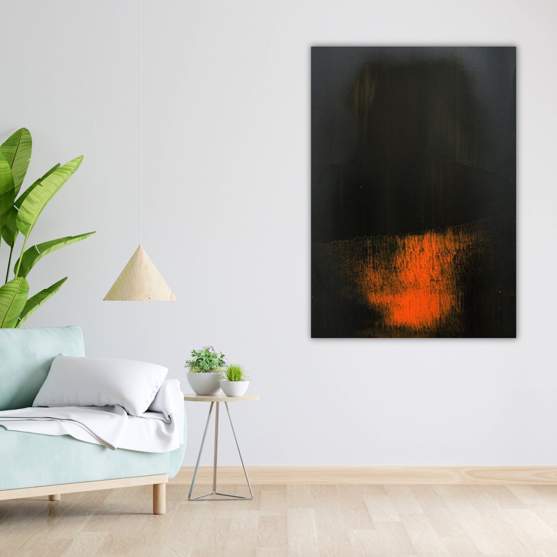 Mark Rothko Style Dark Abstract Orange Glow Field Art Poster - Image 2