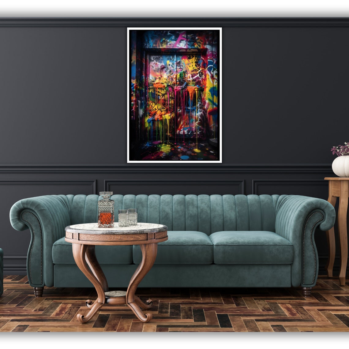 Abstract Graffiti Paint Drips Splash Colorful Urban Wall Art Poster - Image 4