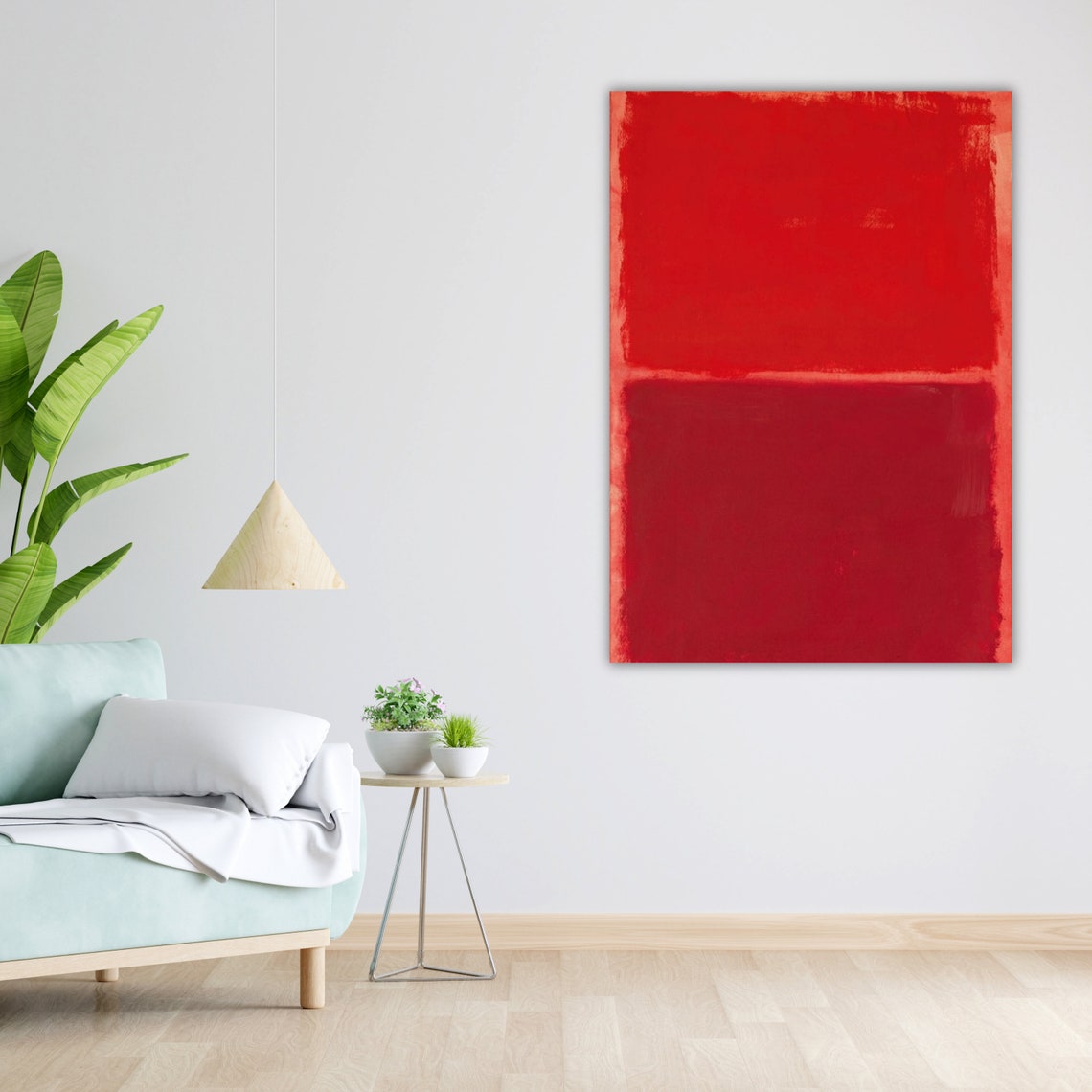 Bold Red Abstract Color Field Rothko Inspired Modern Wall Poster - Image 3