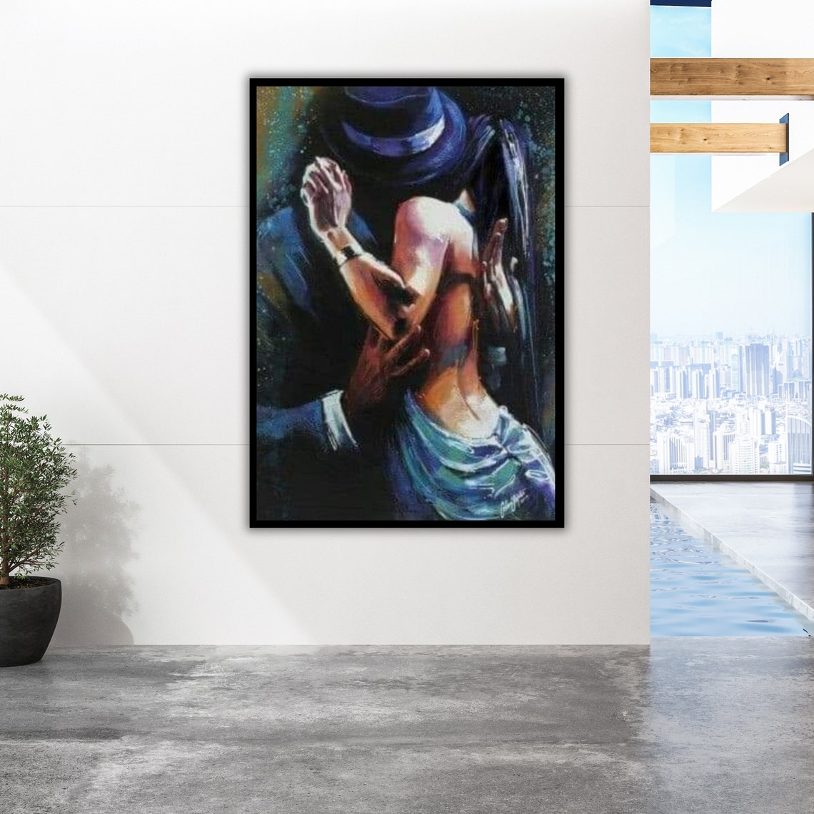 Tango Serenade Art Print Ready To Hang Framed Wall Decor Dance Inspired - Image 2