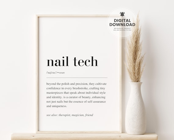 Nail Tech Definition Beauty Salon Wall Decor Artist Gift Wall Art