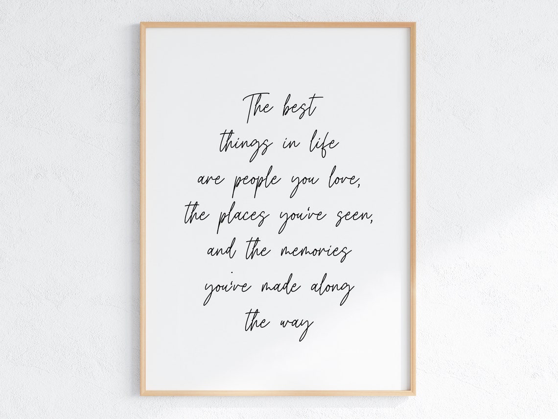 The Best Things In Life Quote Script Inspirational Art Poster - Image 4