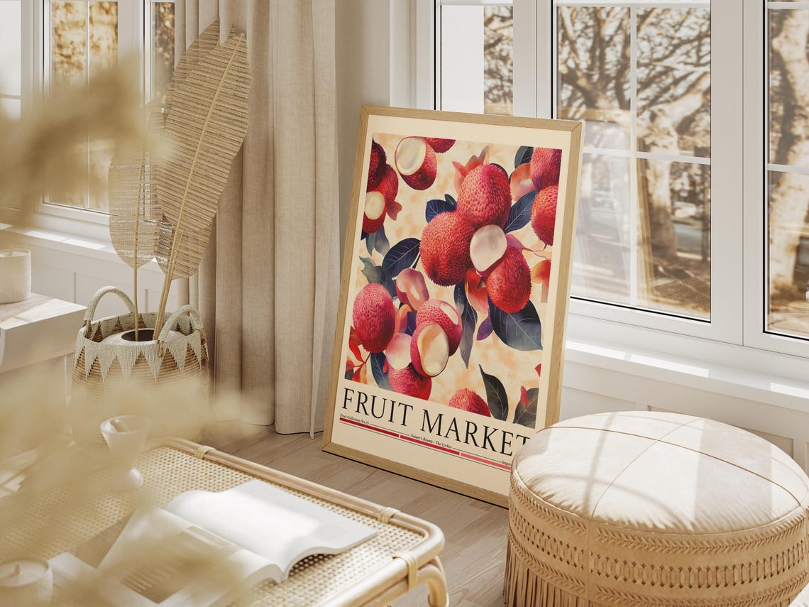 Lychee Fruit Market Art Print, Kitchen Decor - Image 4