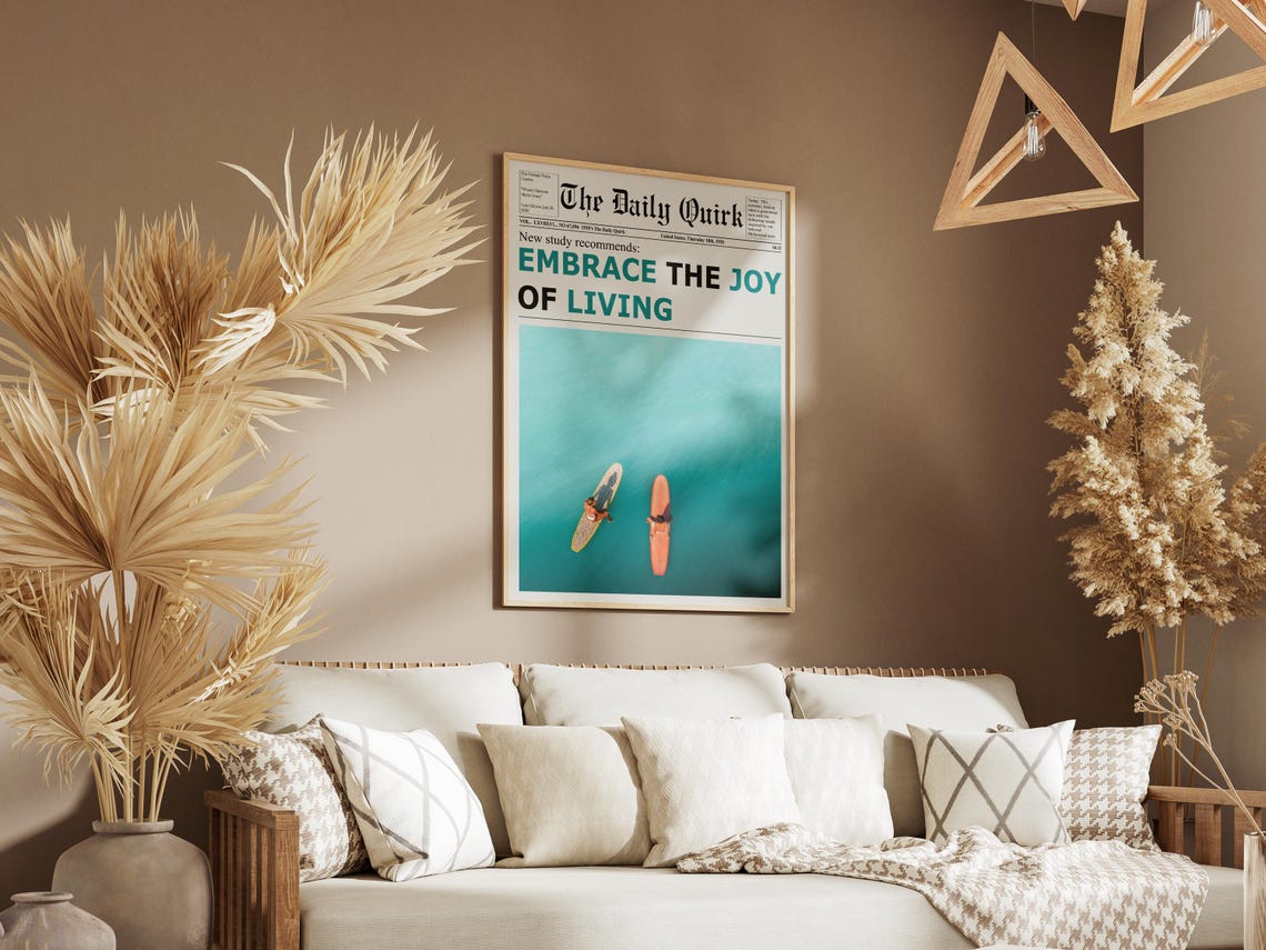 Embrace The Joy Of Living Newspaper Print, Girl Dorm Room - Image 5