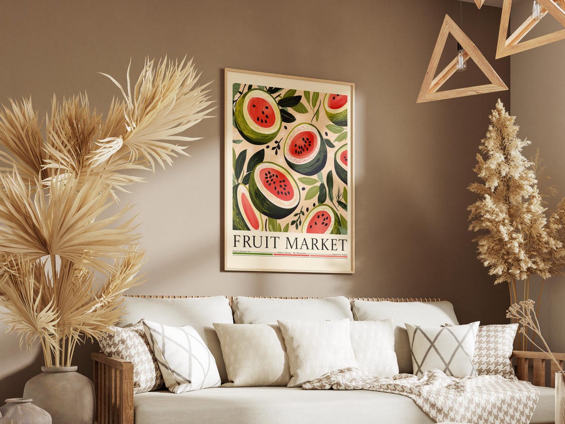 Watermelon Fruit Market Poster, Modern Abstract Fruit Art - Image 6