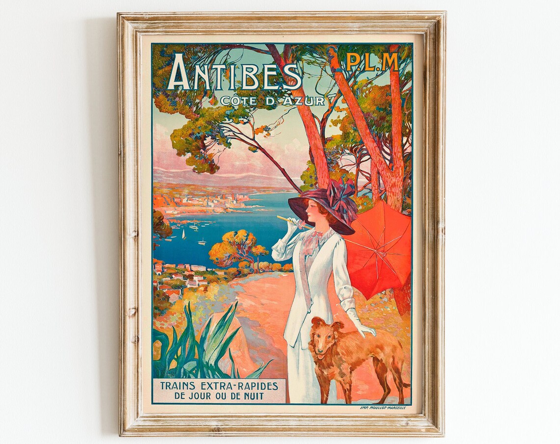 Vintage Travel Poster, French Riviera Art Print