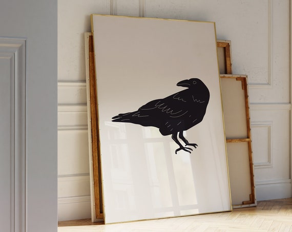 Halloween Crow Prints Gothic Home Decor Wall Trendy Spooky