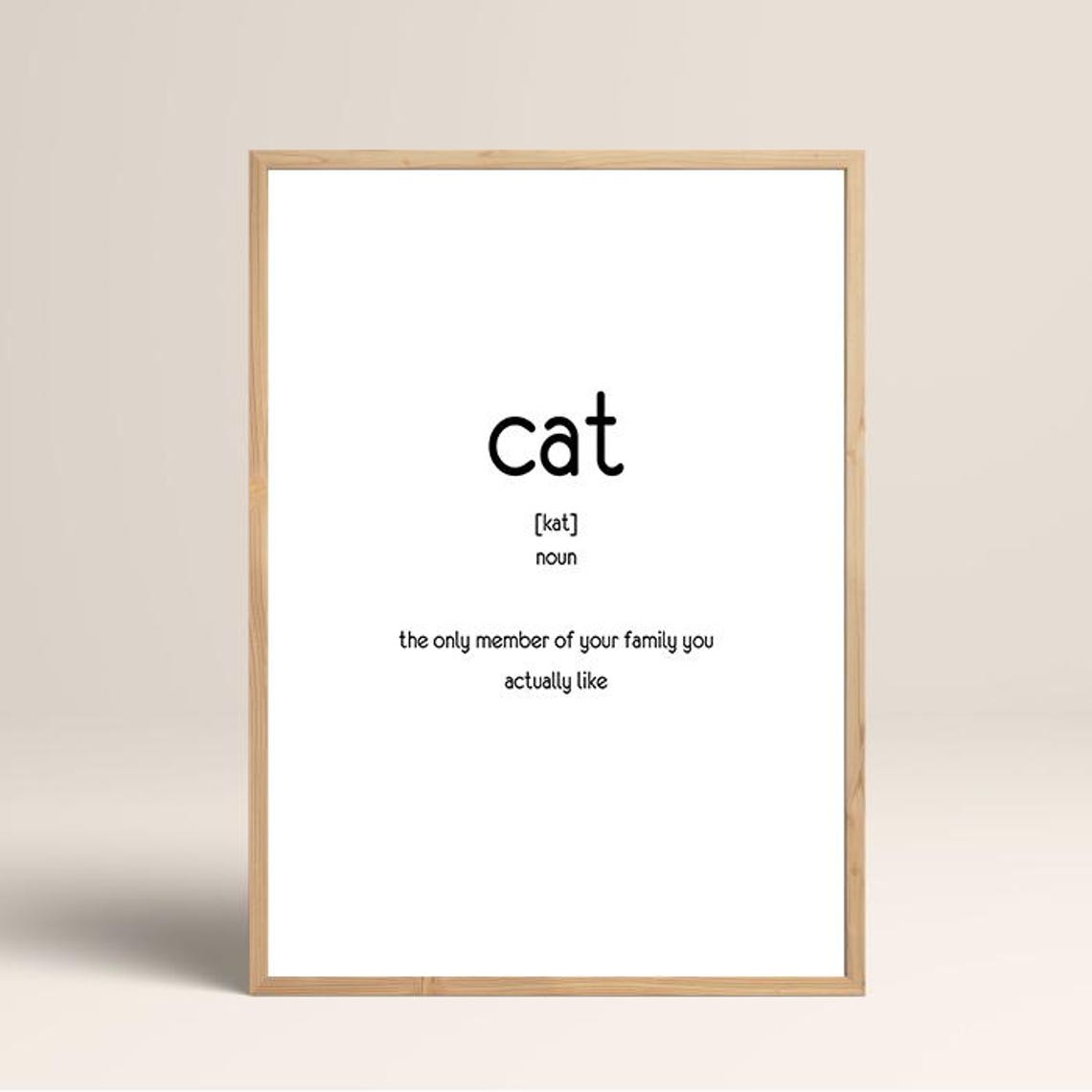 Funny Cat Dictionary Definition Minimalist Typography Quote Poster - Image 2