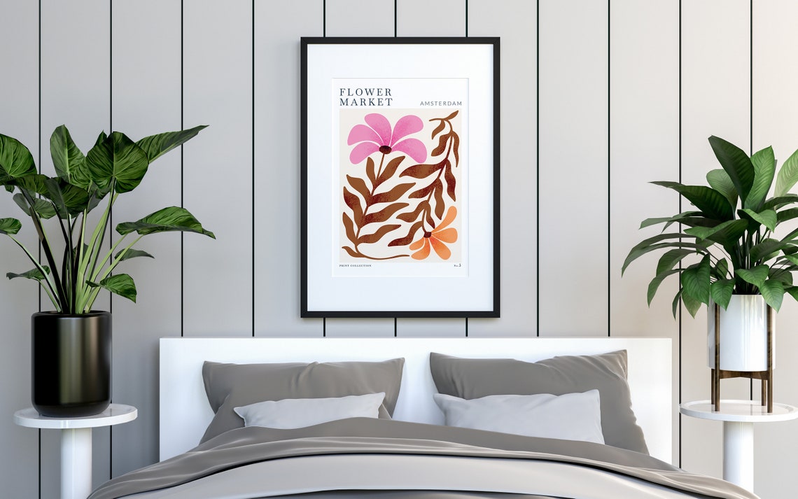 Amsterdam Flower Market No 5 Pink Bloom Retro Botanical Poster