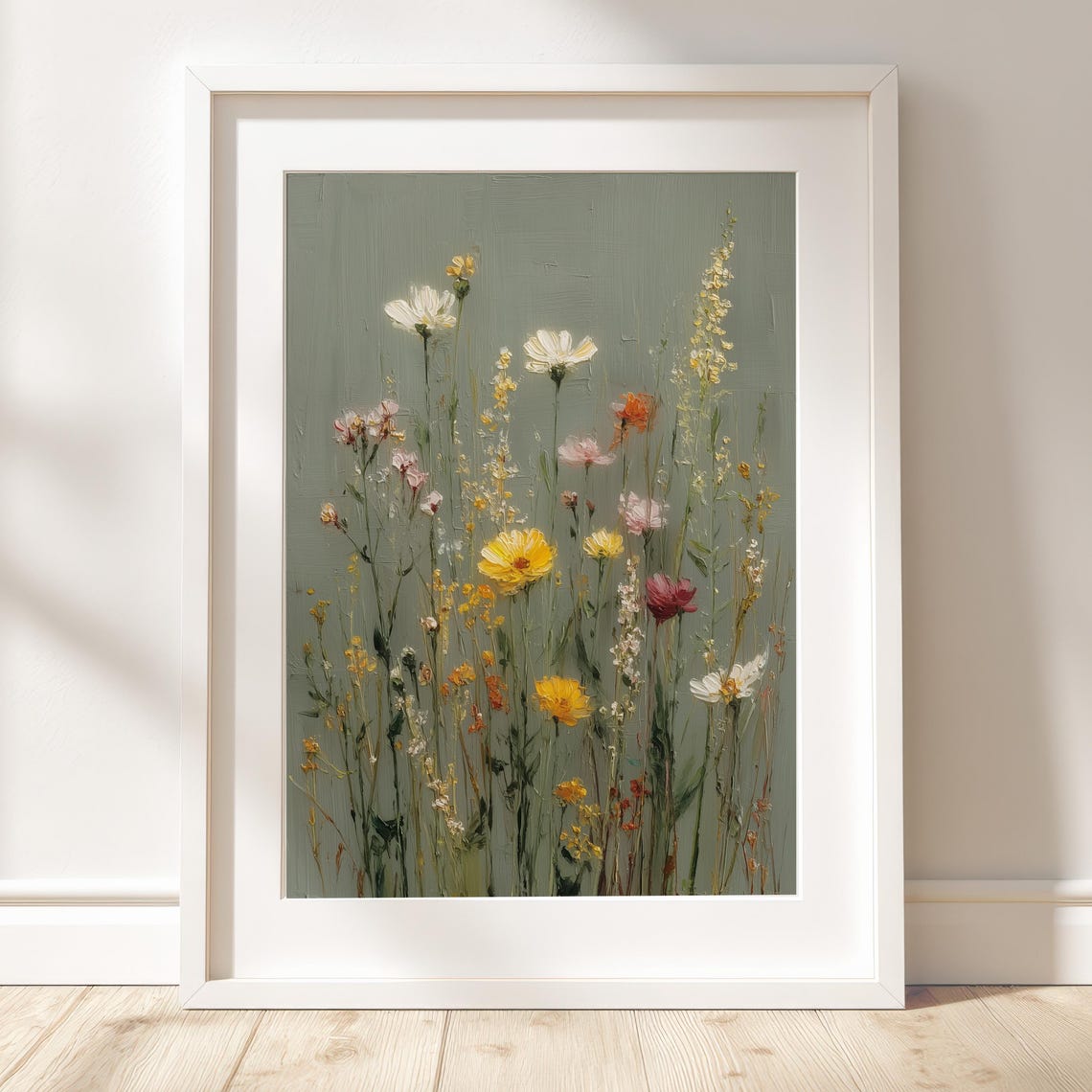 Wildflowers In The Breeze Botanical Field Painting