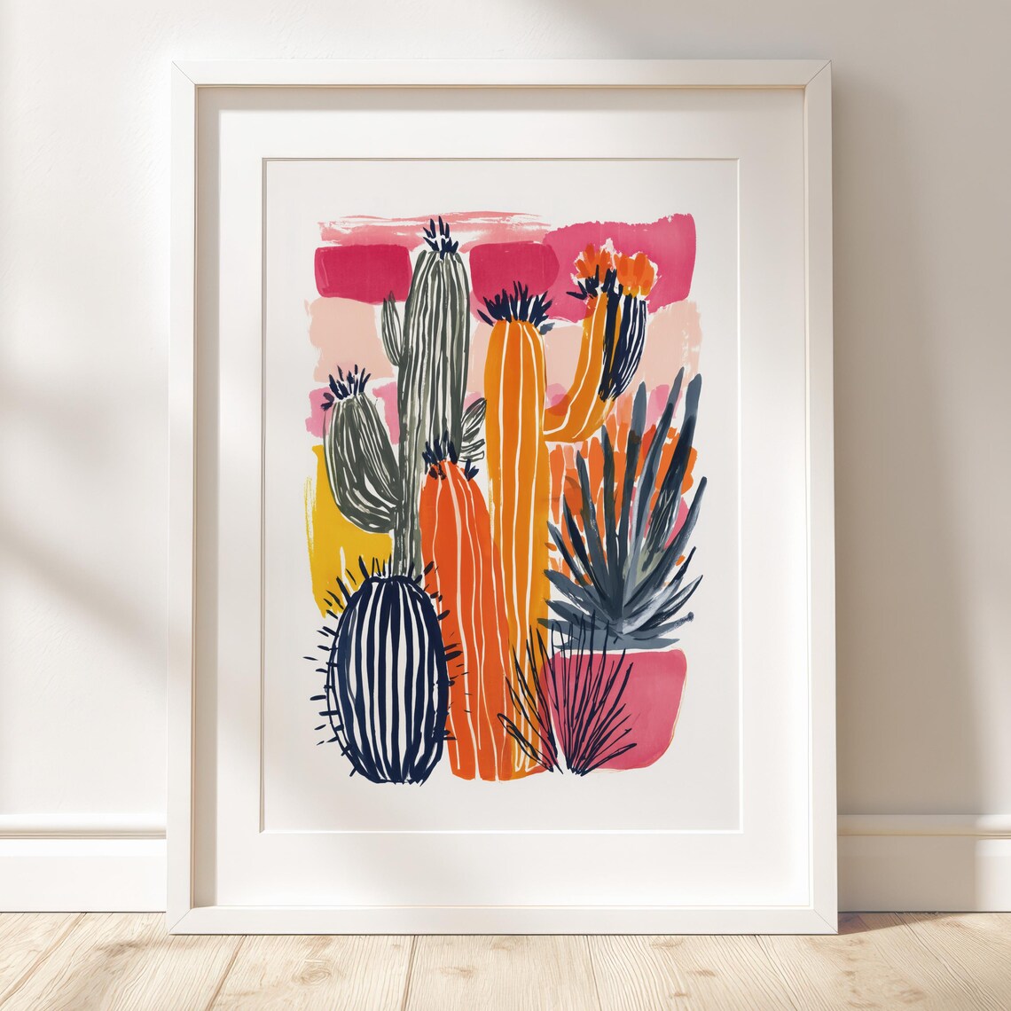 Desert Cactus Botanical Painting Bold Southwestern Style Art Print