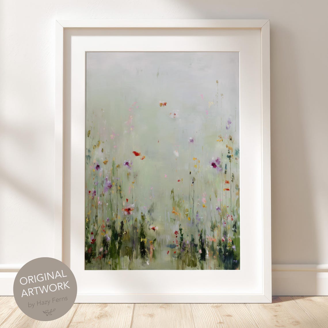 Neutral Field Wildflower Ethereal Abstract Botanical Meadow Poster