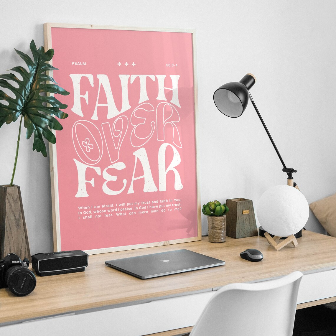Faith Over Fear Christian Quote Art Print - Image 3