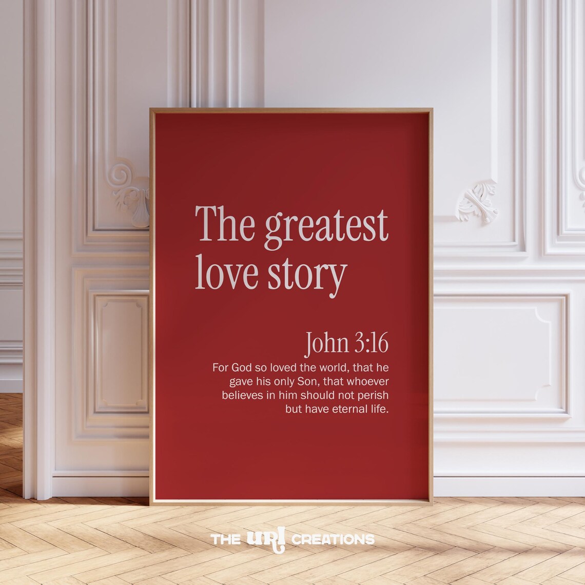 Minimalist Christian John 3:16 Scripture Art Print
