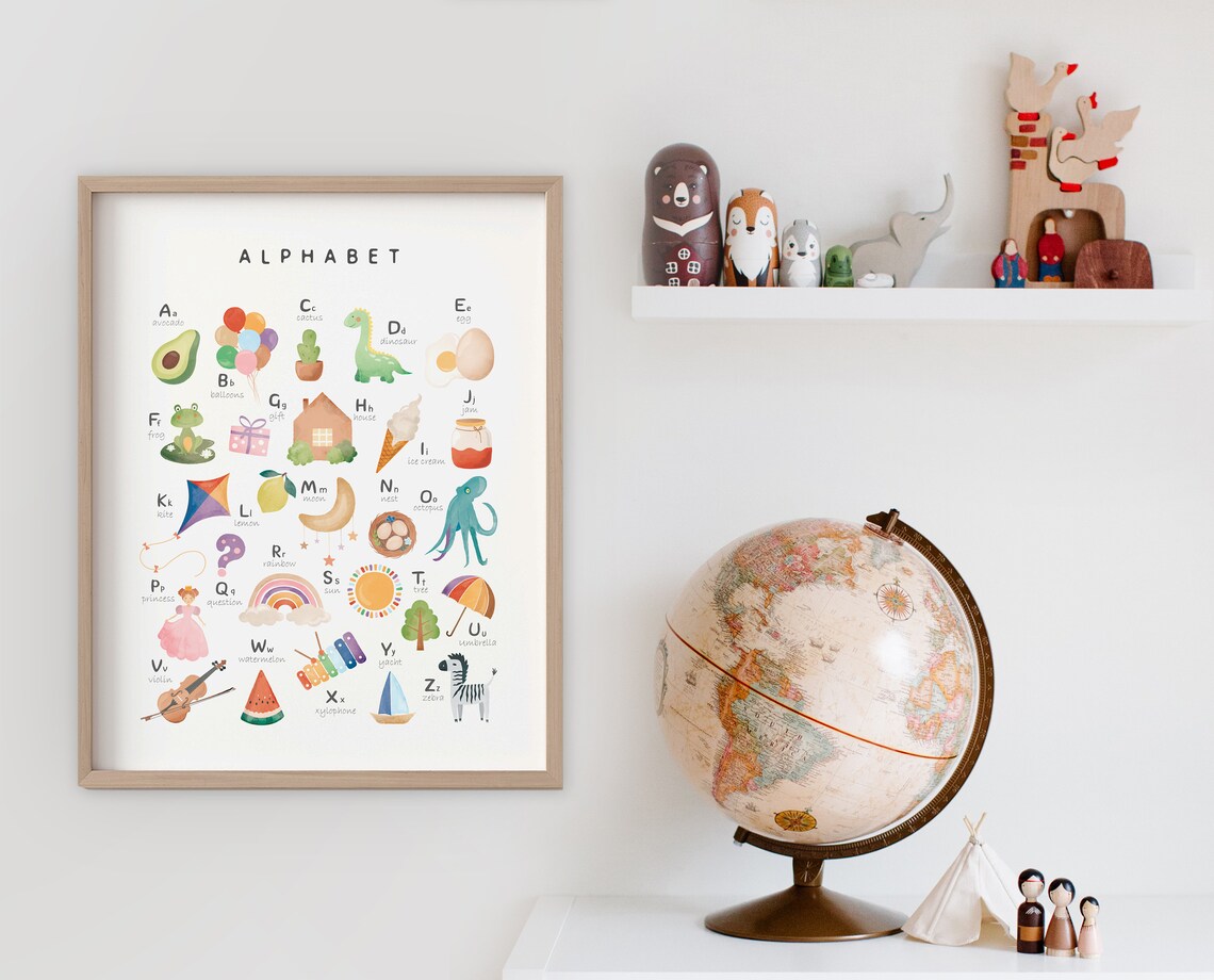 Rainbow Alphabet Poster, Boho Nursery Decor Art Print - Image 3