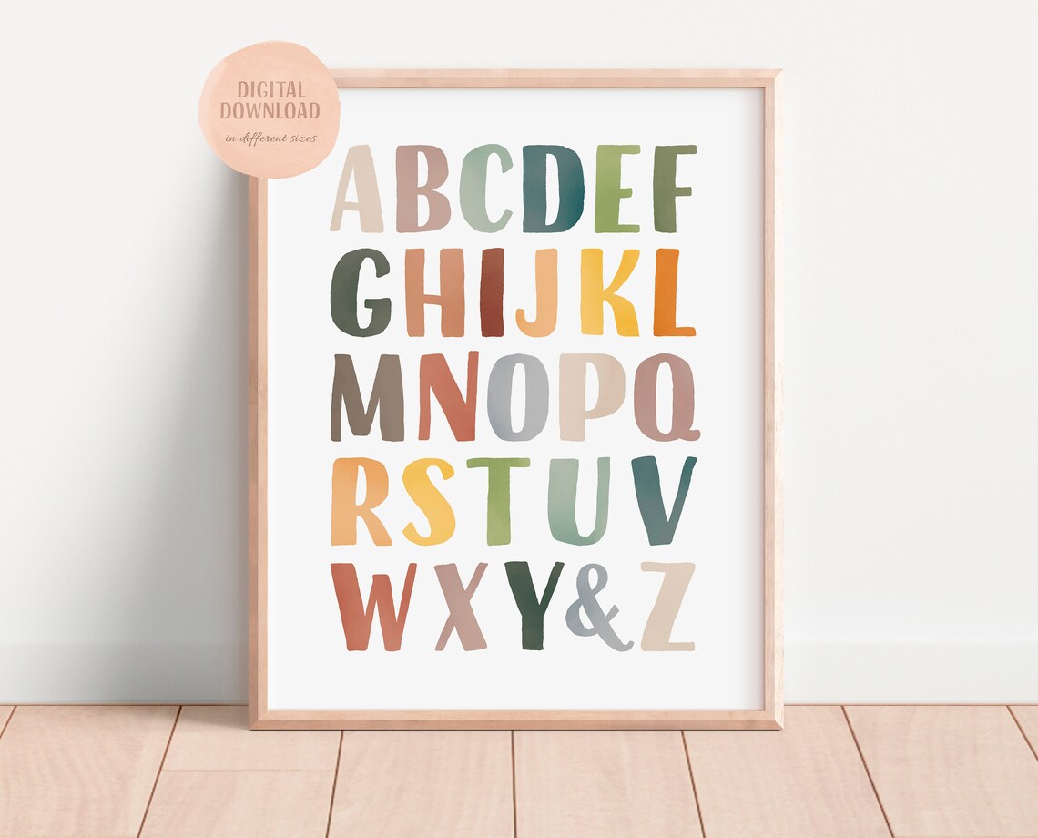 Rainbow Alphabet Poster, Nursery Educational Art Print - Image 2