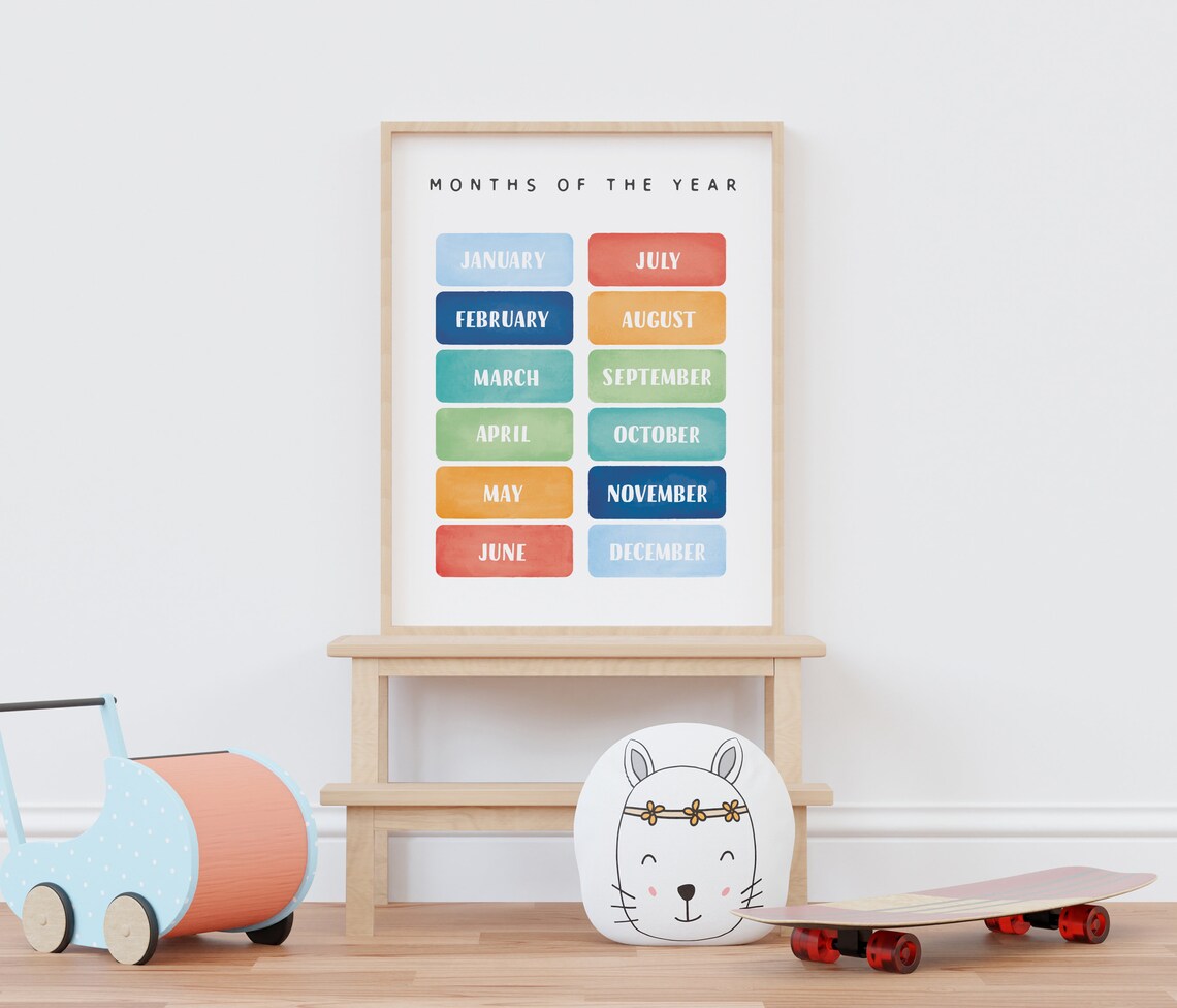 Rainbow Months Of The Year Educational Poster - Image 3