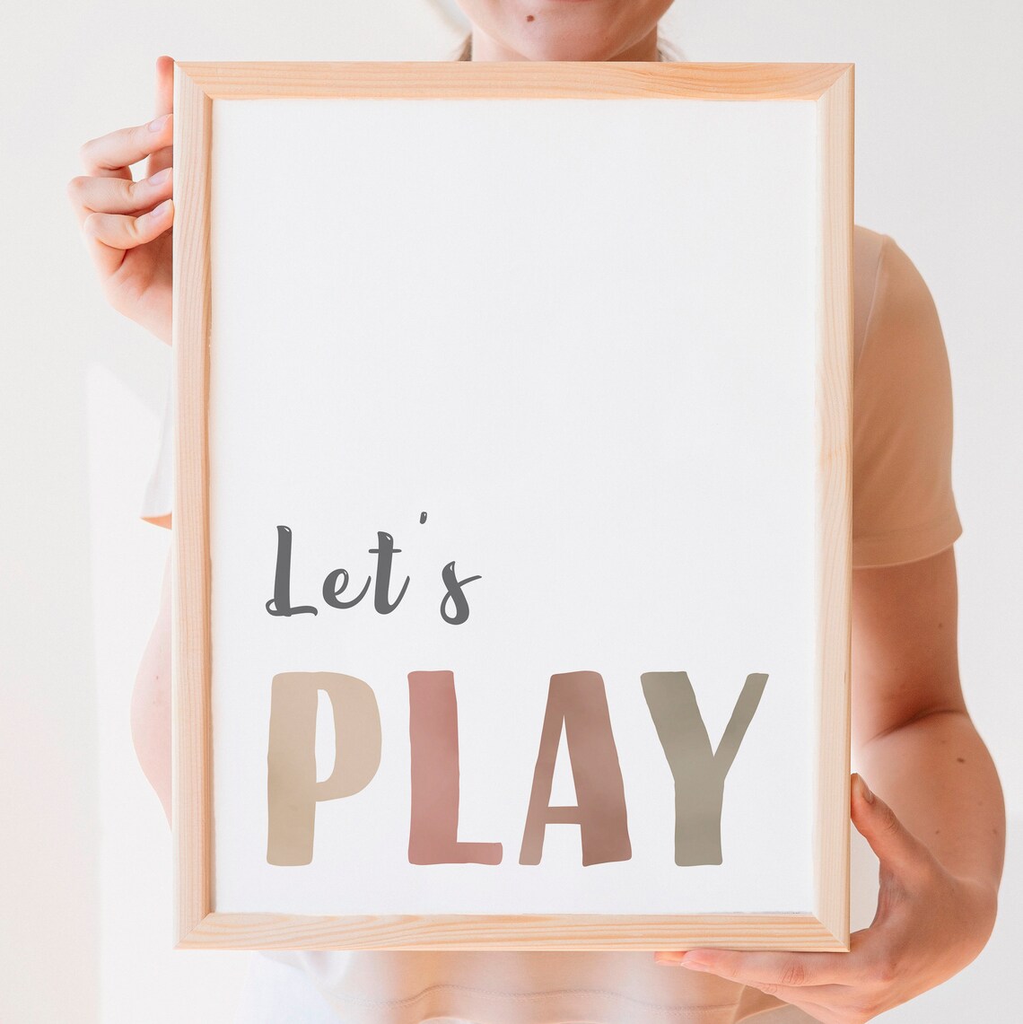 Lets Play Neutral Nursery Wall Art Poster - Image 2