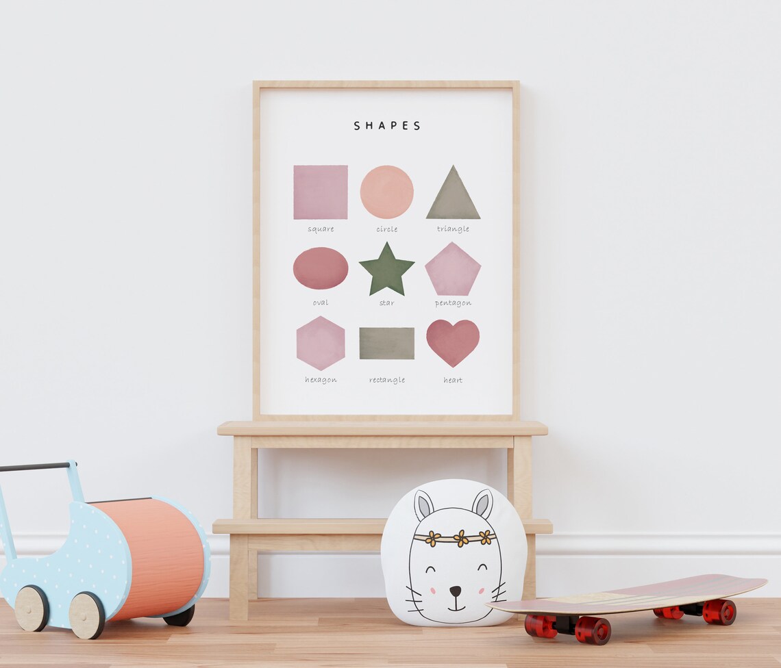 Math Classroom Decor Shapes Educational Poster - Image 2