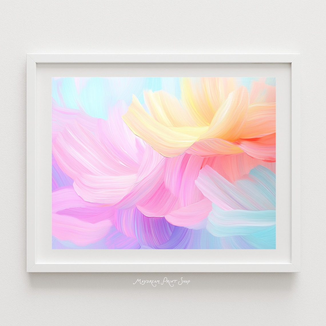 Abstract Pastel Floral Brushstroke Art Print