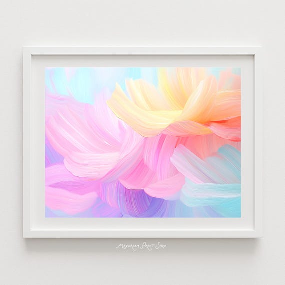 Abstract Pastel Floral Brushstroke Art Print