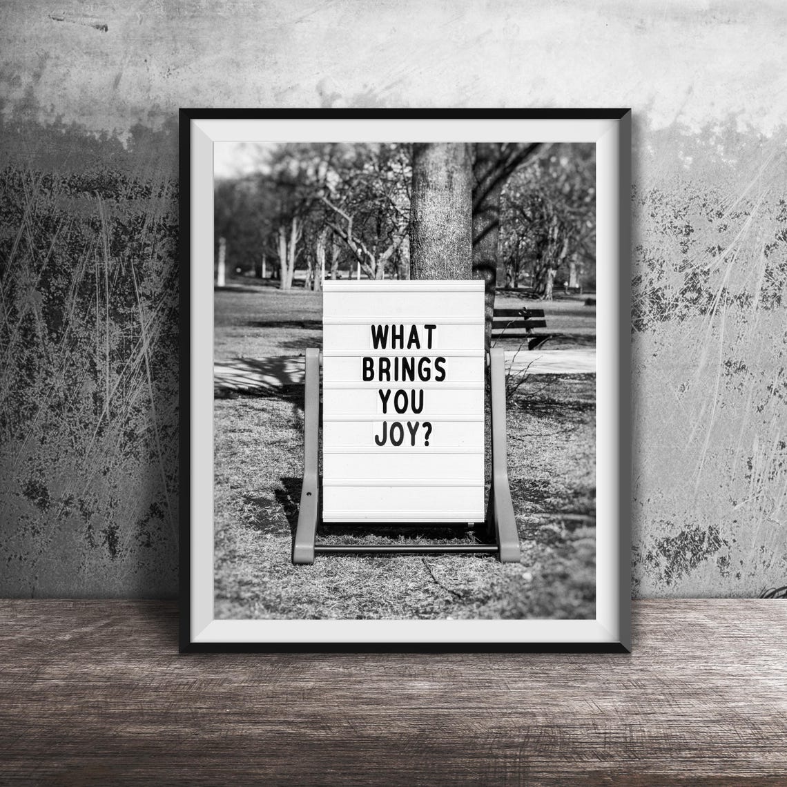 What Brings You Joy Red Accent Letter Board Park Photo Poster - Image 2
