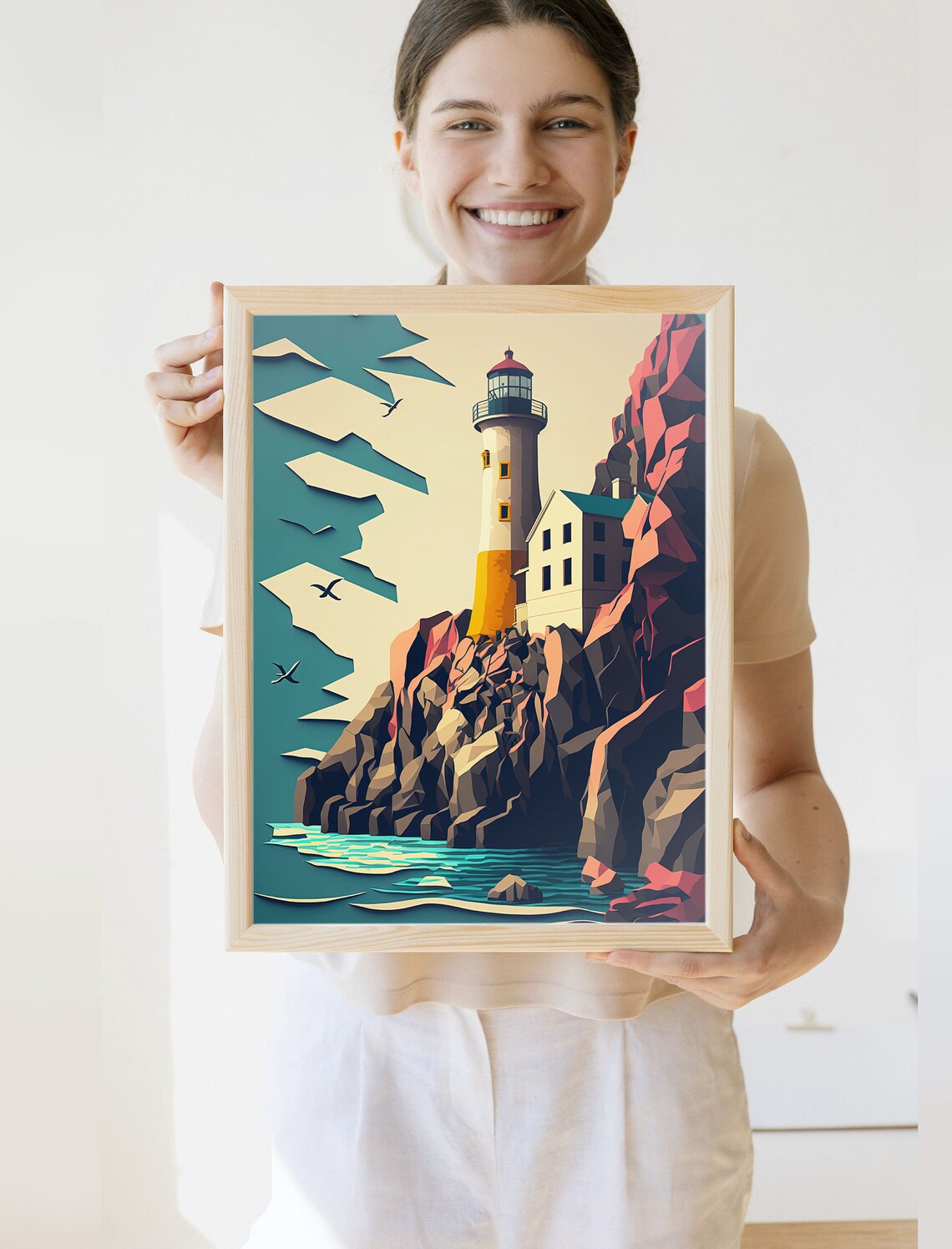 Split Rock Lighthouse Print, Minnesota Travel Poster