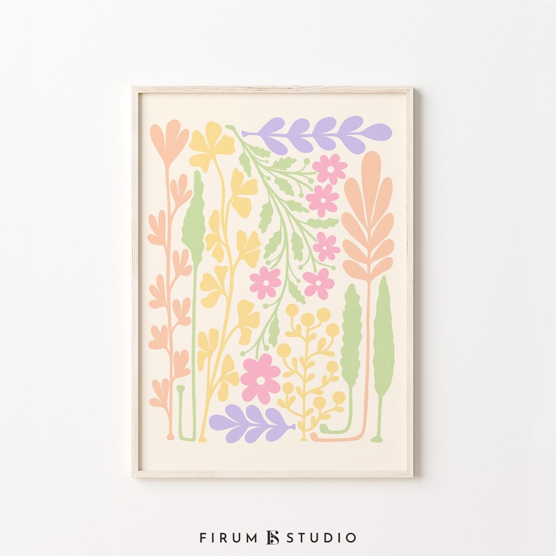 Danish Pastel Wildflower Art Print, Nursery Decor