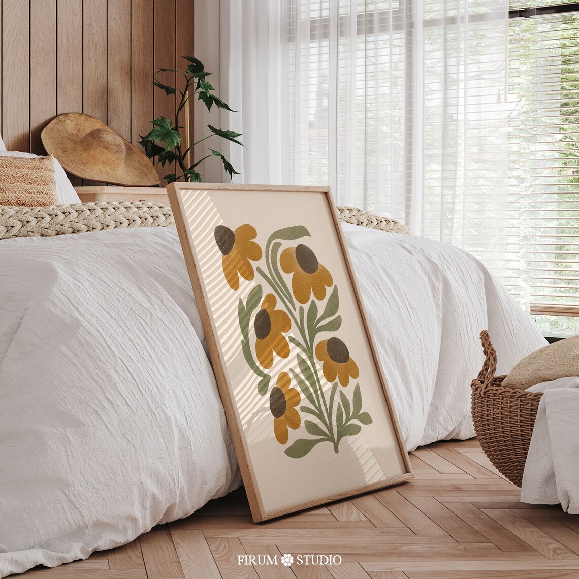 Sunflowers Boho Wildflowers Art Print, Warm Tones - Image 2
