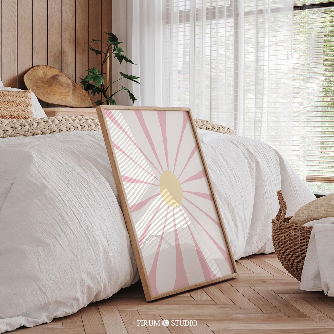 Blush Pink Daisy Danish Pastel Art Print - Image 2